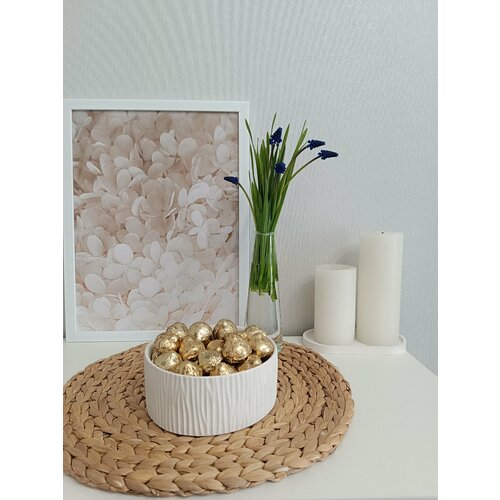 Конфетница белая ваза для конфет фруктовница декоративная тарелка