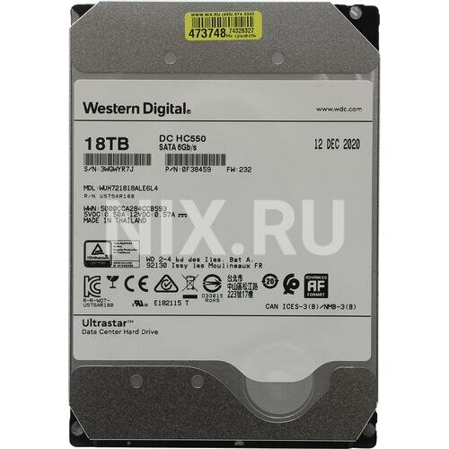 Жесткий диск Western digital Ultrastar DC HC550 18 Тб WUH721818ALE6L4