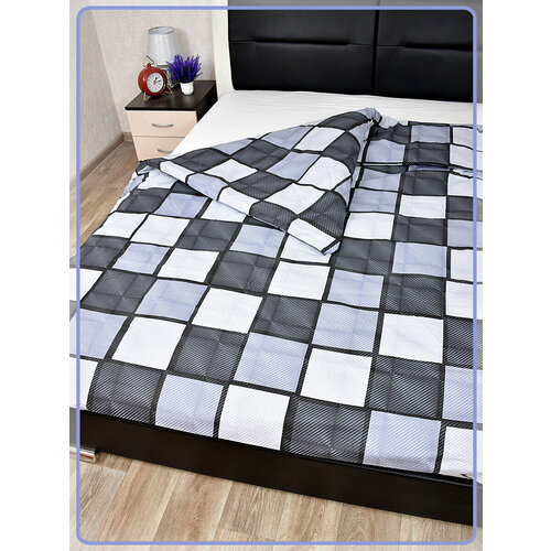 Пододеяльник Ивановская бязь грани вид 8/2 темно-серый 1,5 спальный