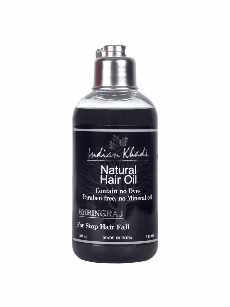Indian Khadi Натуральное масло для волос бринградж (Natural Hair Oil BHRINGRAJ, Indian Khadi), Против выпадения волос Индиан Кхади, 200мл