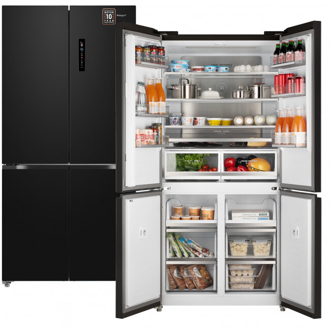 фото Трехкамерный холодильник Weissgauff WCD 510 Built-in Inverter NoFrost Dark Inox