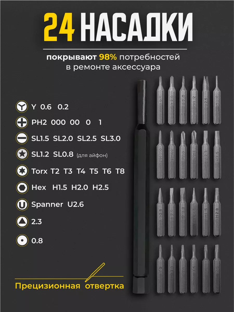 Набор отверток 24 в 1, многофункциональный набор инструментов для ремонта, прецизионная отвертка, отвёртки для точных работ ISA