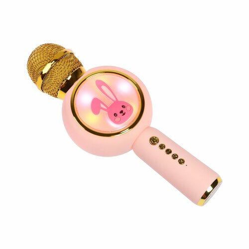 Портативный караоке микрофон 5 Вт 1200 мАч LED розово-золотистый 210700₽