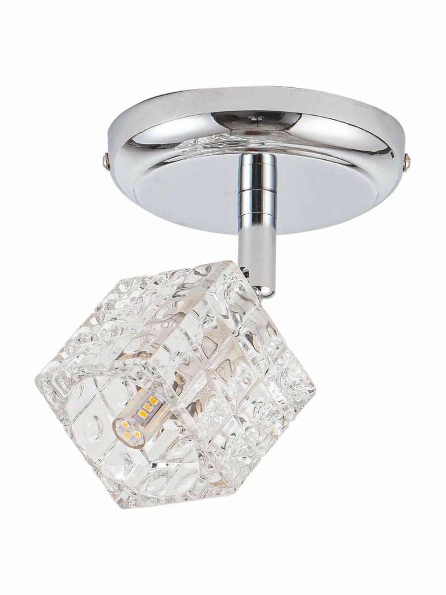 Светильник потолочный Спото De Fran AL-3162 E14 1*20W 220v хром+стекло