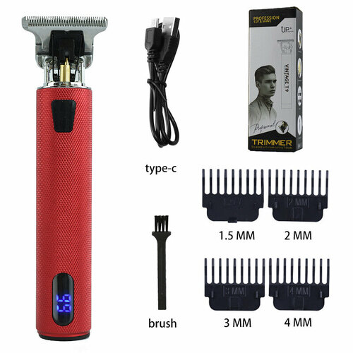 Электрическая машинка для стрижки волос с ЖК-дисплеем T9 Красного цвета 77600₽