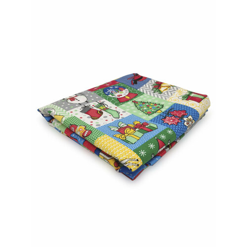 Скатерть новогодняя рождественская квадратная из хлопка Праздник в доме 140 х 140 см 4201₽