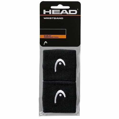 Напульсник для тенниса HEAD Wristband 2.5 x2, Black махровая ткань