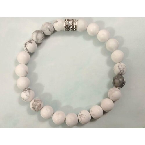 Браслет, агат, 1 шт., размер 13 см, белый