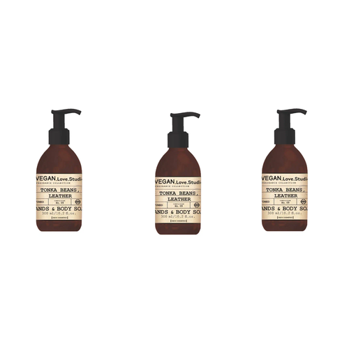Мыло для рук и тела Vegan.Love.Studio Tonka Beans, Leather 300мл 3 шт