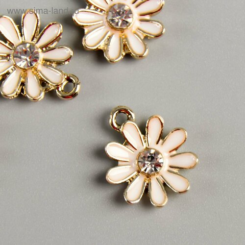 Декор для творчества металл эмаль стразы Ромашка 22х18 см 5шт 335₽