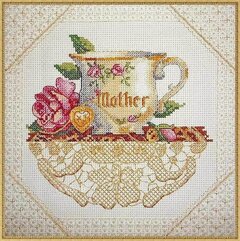 Изображение товара 06709 Набор для вышивания крестом "Мамина чашка",15*15см, DIMENSIONS