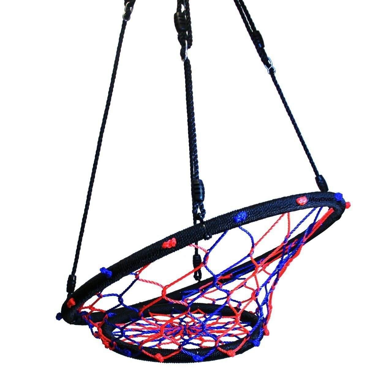 Качели МойДвор Гнездо подвесные круглые  Гамак паутинка 80см