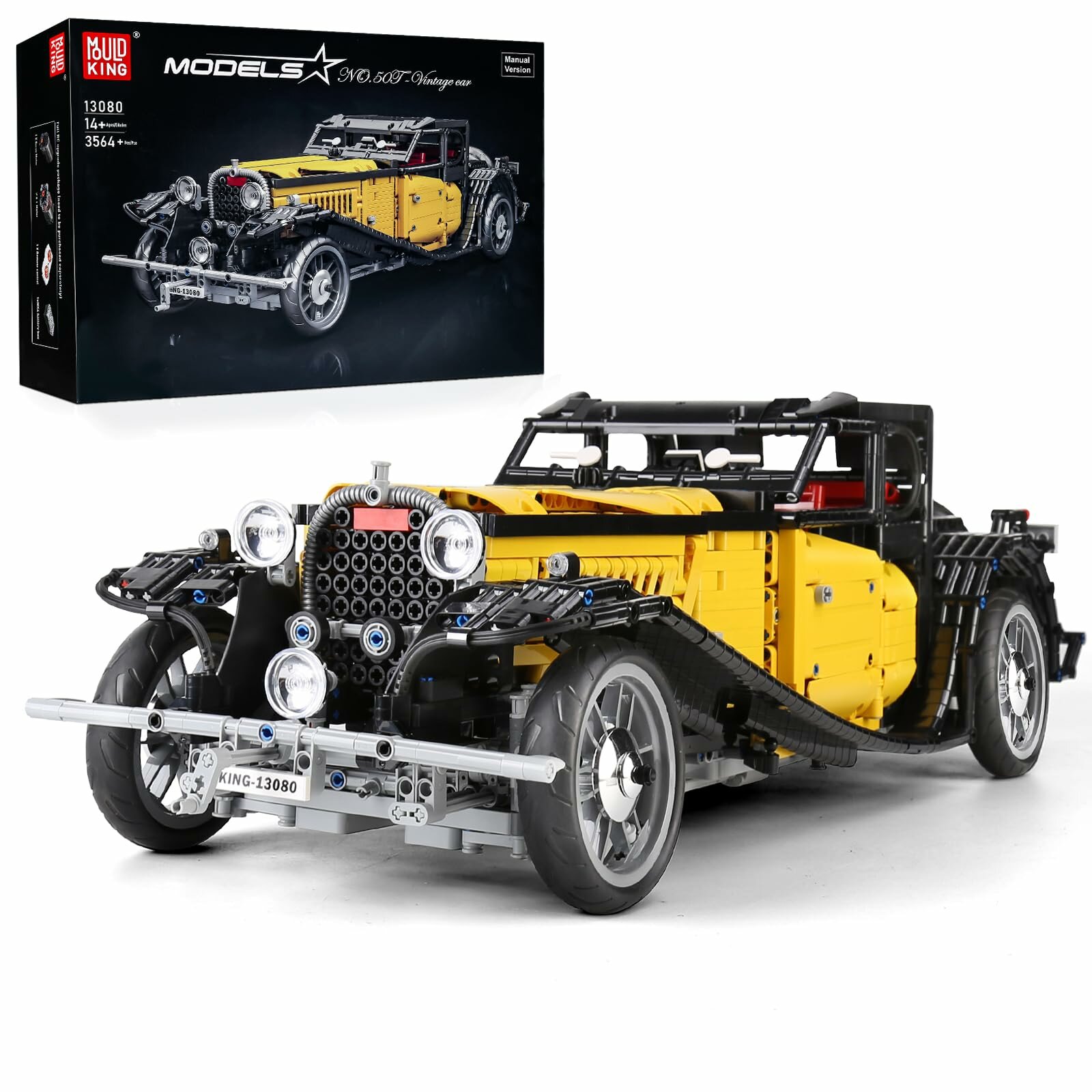 Конструктор Mould King 13080 Ретро автомобиль Bugatti 50T,3564деталей