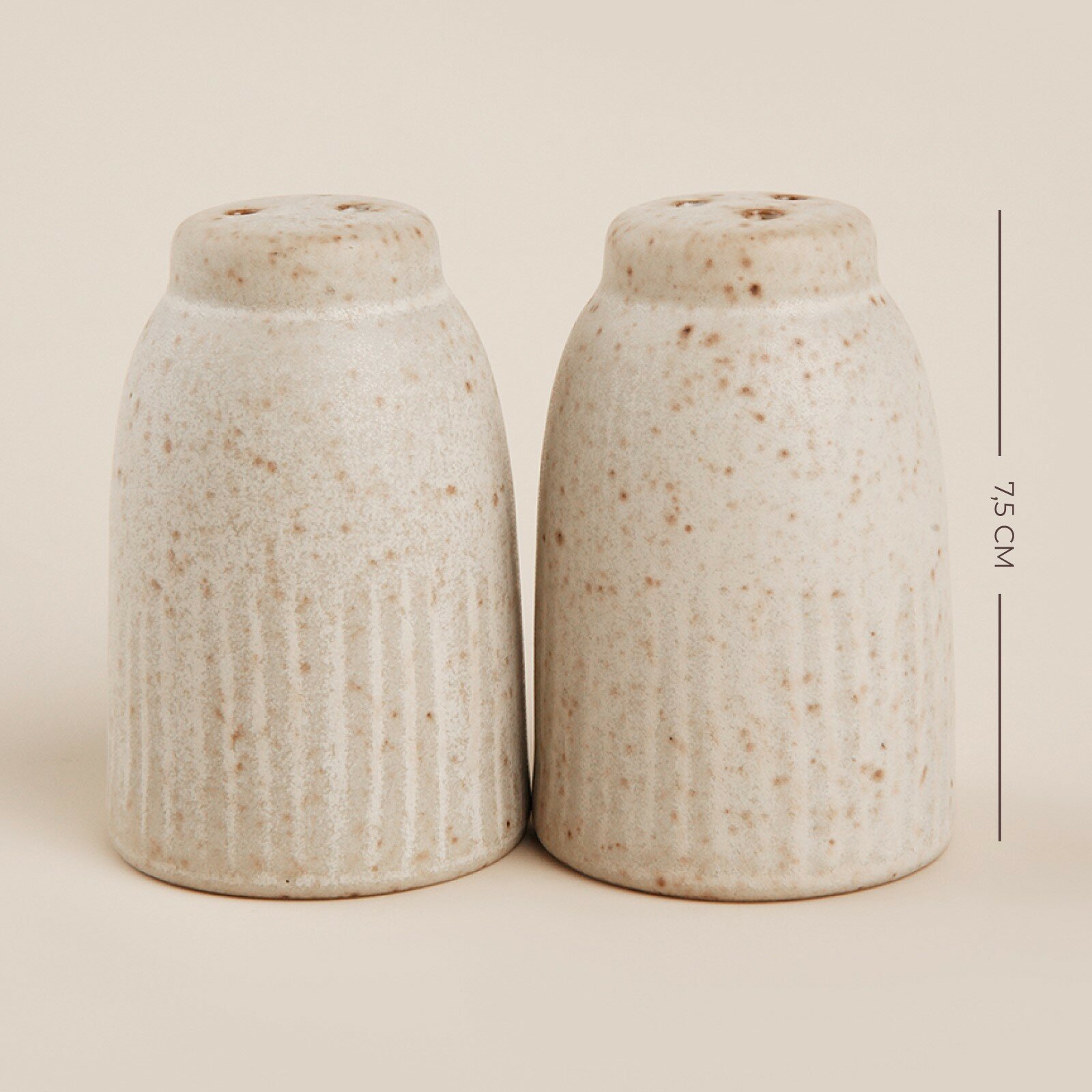 Набор для специй керамический SL Home «Виенто», 2 предмета: солонка 80 мл, перечница 80 мл, цвет бежевый — фото 1