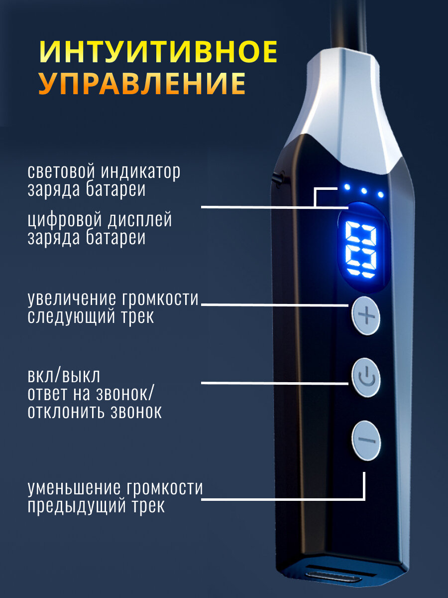 Наушники беспроводные с микрофоном блютуз спортивные (HY10 черный) — фото 1