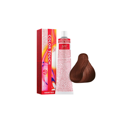 фото Wella color touch 6/47 - тонирующая краска без аммиака темный блонд медно-коричневый 60 мл