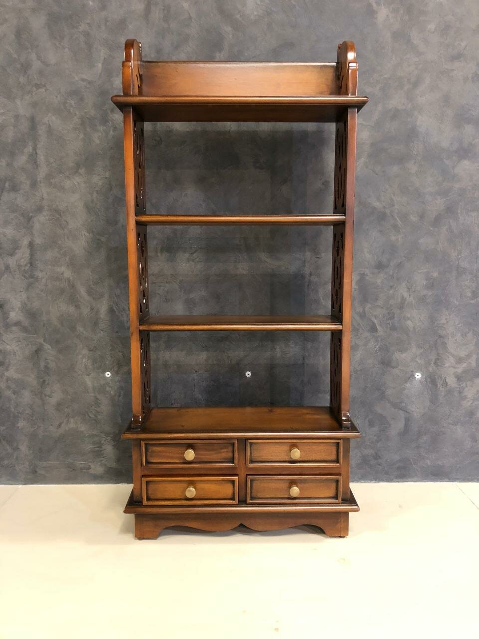 Этажерка с полками и ящиками DOMKORLEONE  S003 HP  красное дерево  mahogany wood   цвет орех HP  коричневый 