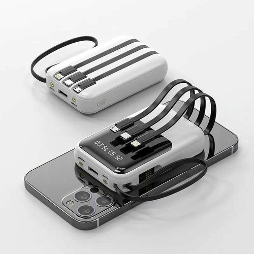 Повербанк 5000 mAh power bank пауэрбанк для телефона с разъемами Type-C USB внешний аккумулятор подарок черный 950₽