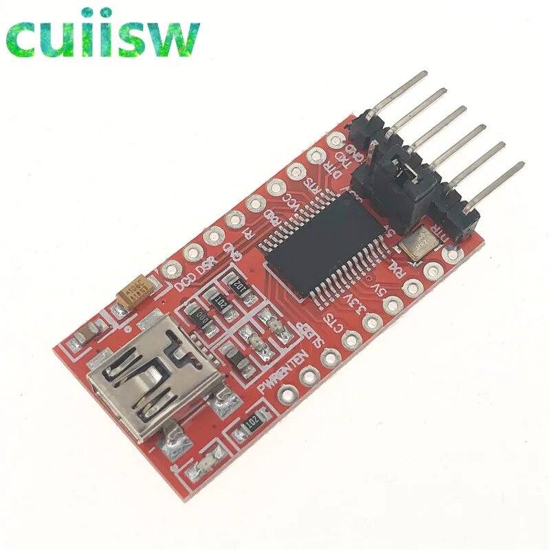 Cuiisw 1 шт. FT232RL FT232 FTDI USB 3,3 В 5,5 В в TTL Последовательный модуль адаптера для мини-порта arduino, Red