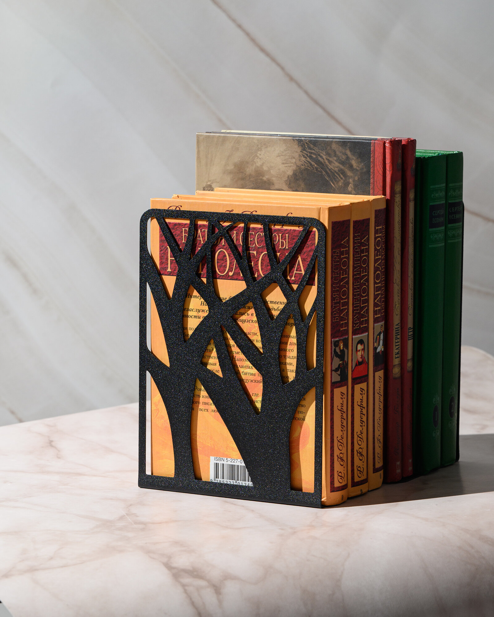 Держатель для книг и журналов Ветви сталь 1 мм черный муар