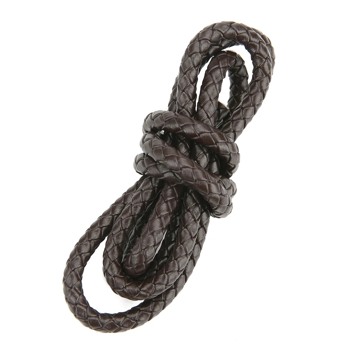 Круглые плетеные шнуры из натуральной кожи Mibrow 3/4/5/6 мм Brown 6mm 1 Meter