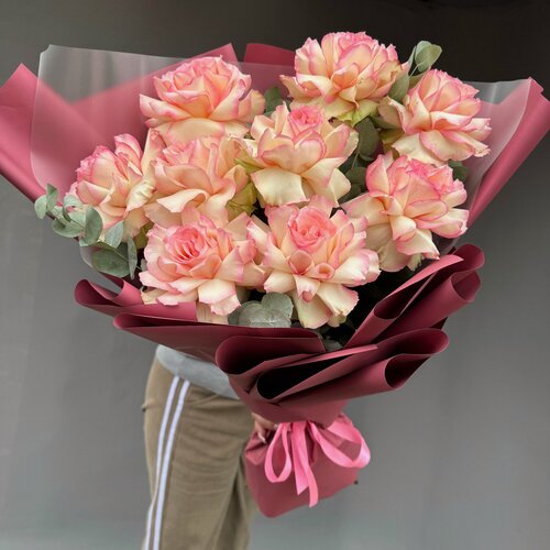 Изображение товара Огромные 5шт (на фото 10шт) Французские розы эсп бур арт.00313849 - Просто роза ру