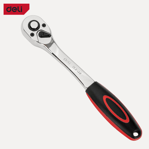 Изображение товара Ключ-трещотка Deli DL2422, Cr-Mo сталь, 200мм, 3/8", 72 зубца