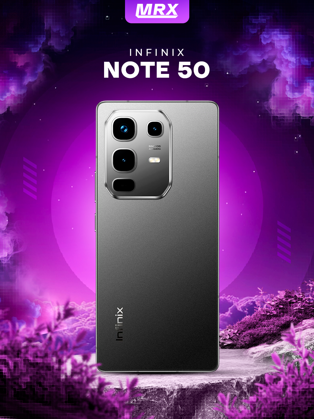 Смартфон Infinix Note 50 8GB/256GB, 5200mAh, 144Hz, AMOLED, Black