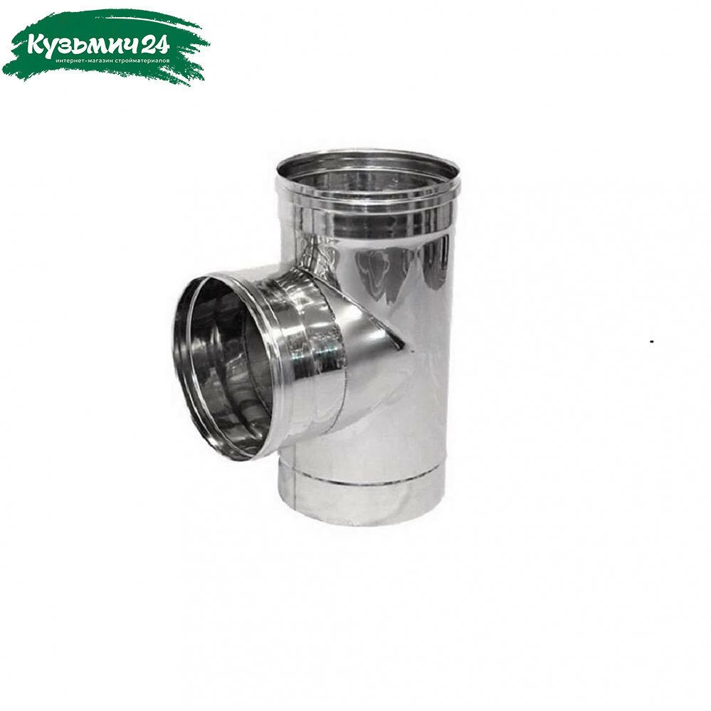 Тройник для дымохода Феникс d 150 мм нержавеющая сталь 1 мм одностенный