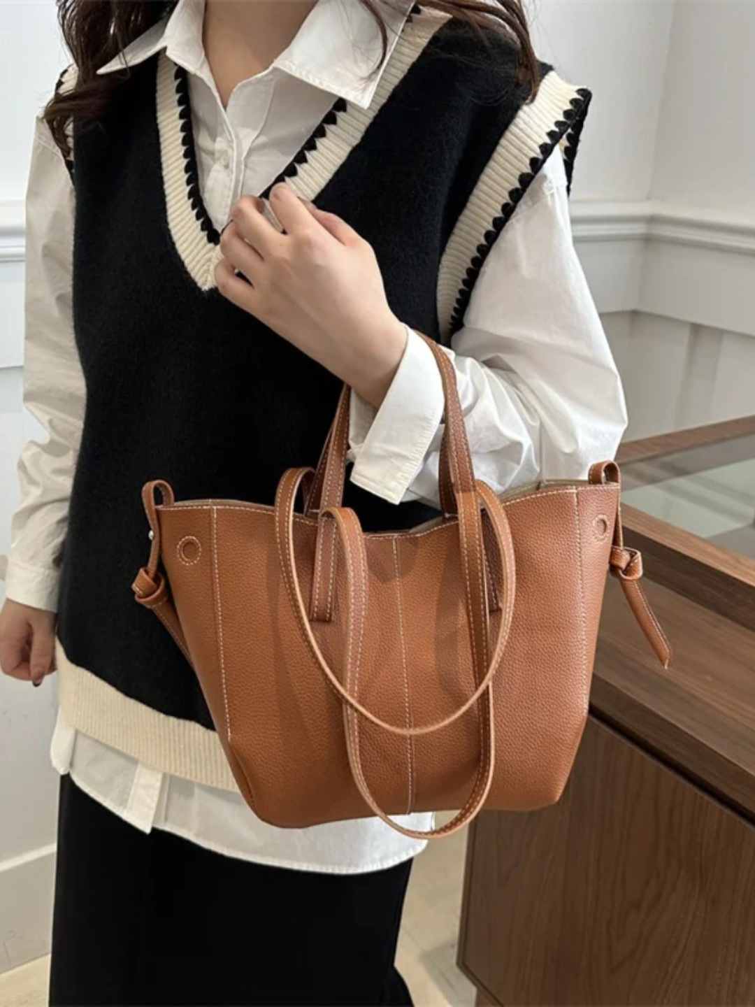 Сумка шоппер , коричневый — фото 1