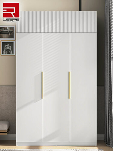 Изображение товара LAERA Шкаф распашной с антресолью для одежды 150х52х260 мыло белый