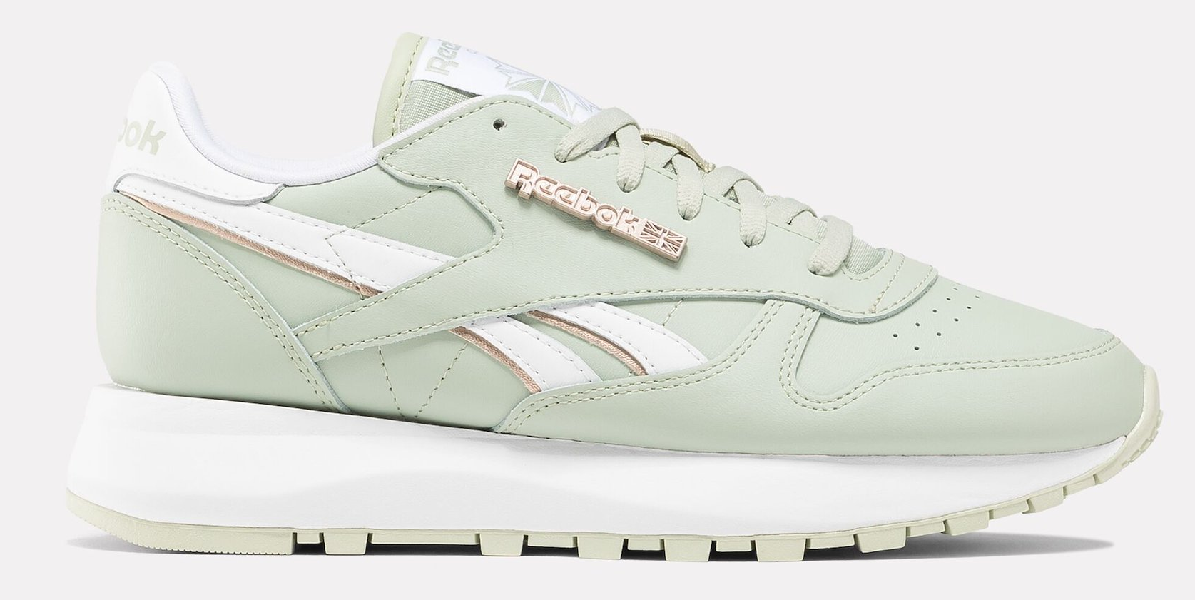 Сникеры Reebok для женщин, Размер:8.5, Цвет:зеленый/золотой/зеленый, Модель:CLASSIC LEATHER SP