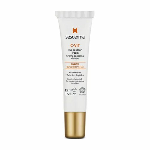 SesDerma Крем-контур вокруг глаз C-Vit Eye Contour Cream, 15 мл sesderma увлажняющий крем контур вокруг глаз hidraloe eye contour cream 15 мл 15 г