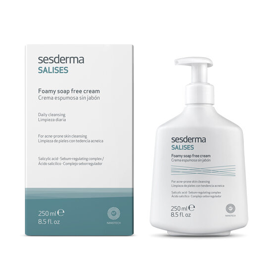 Sesderma SALISES Facial Body Foamy Soap-free Cream (Крем пенящийся для умывания для лица и тела), 250 мл