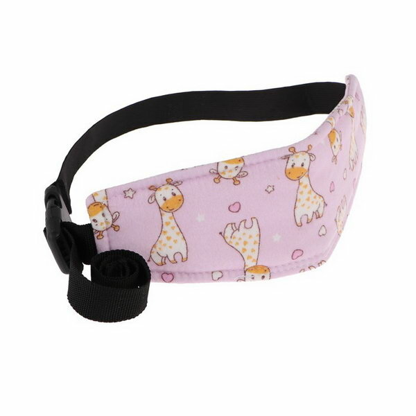 TORSO Повязка-фиксатор детская лицевая для поддержки головы в автокресле жирафик розовая