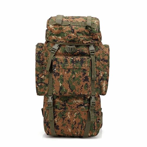 фото Рюкзак туристический 65 литров камуфляж, металлический каркас, система molle, оксфорд 900d lupu