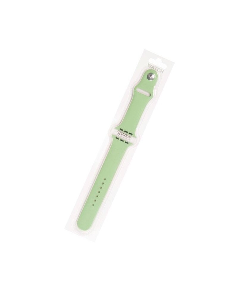 Silicone strap / Силиконовый ремешок для Apple Watch 42/44мм (1) бледно-зеленый на кнопке