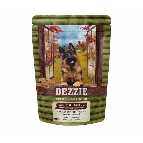 Сухой корм Dezzie для собак курица и говядина adult dog 800г 5659040 373₽