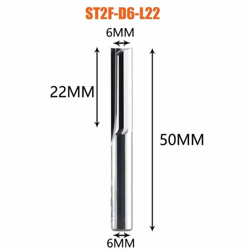 Dreanique фреза пазовая прямая для пеноматериалов (6x22x50x6 Z2) ST2F-D6.0-L22 39689