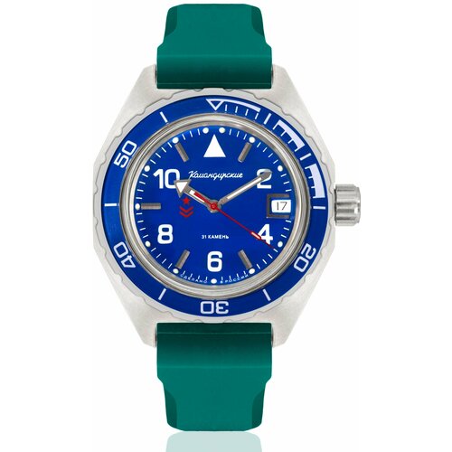 Наручные часы Восток Командирские, зеленый наручные часы восток командирские механические с автоподзаводом командирские 650853 resin blue синий