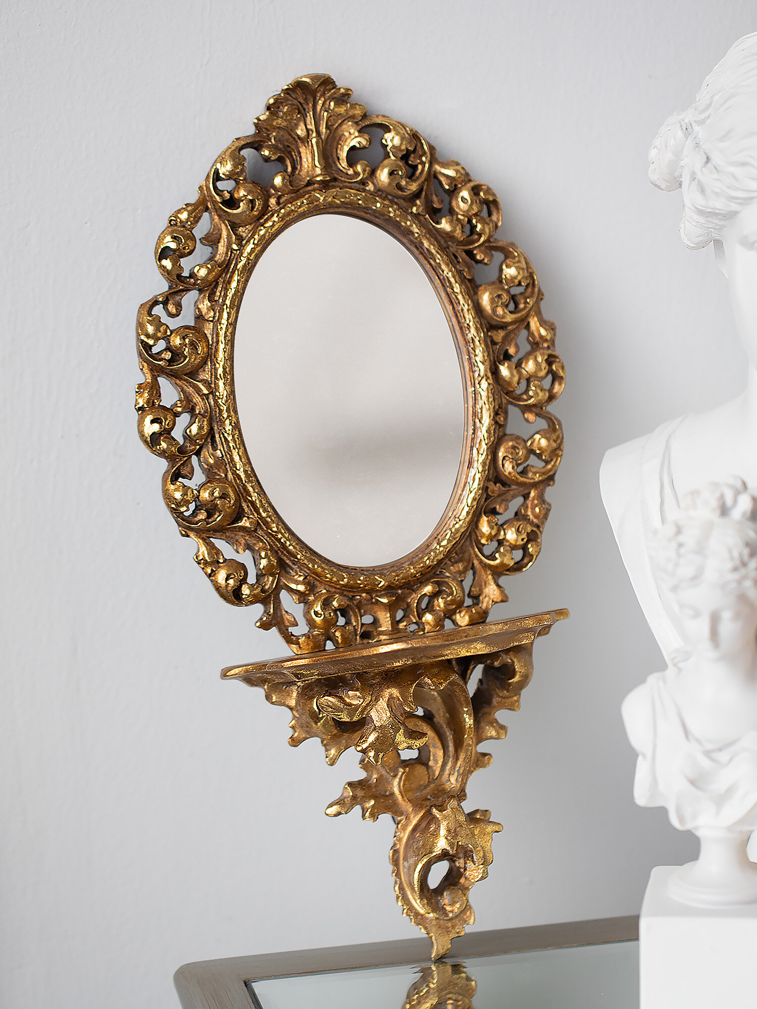 фото 28-601 Зеркало настенное с полочкой 18x9x35см, Glasar