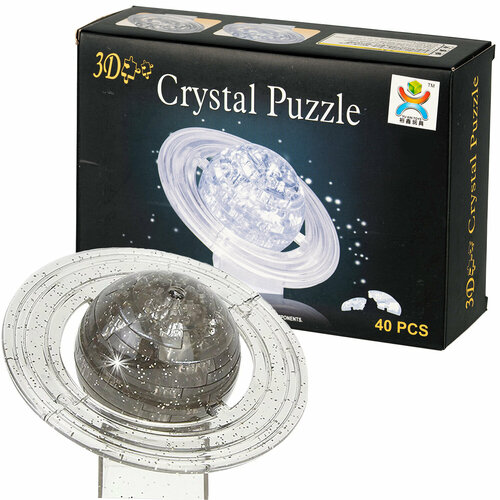 фото 3d-пазл yuxin "планета сатурн" crystal puzzle, дымчатый yu xin