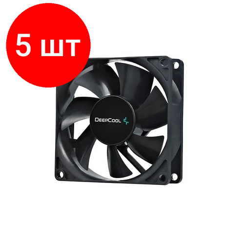 Комплект 5 штук, Вентилятор DEEPCOOL Xfan80 80x80x25мм черн 1800об/мин вентилятор для корпуса deepcool xfan 40 черный