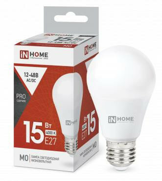 Лампа светодиодная низковольтная LED-MO-PRO 15Вт 12-48В Е27 4000К 1200Лм IN HOME 4690612036182