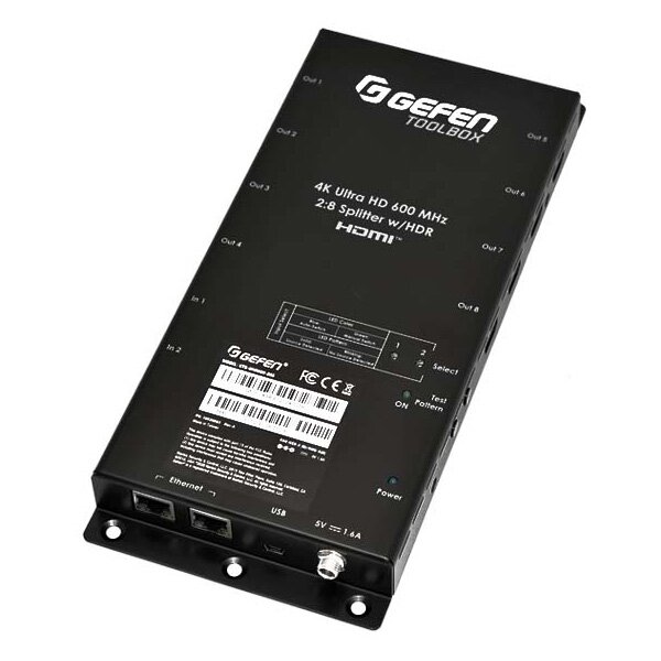 Gefen GTB-UHD600-28S-RT- Масштабатор-автокоммутатор 2:8 сигналов HDMI 2.0 разрешением до 4K/60