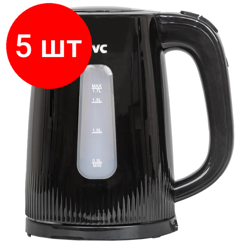 Комплект 5 штук, Чайник JVC JK-KE1210, черный кофеварка капельная jvc jk cf28 черный нерж