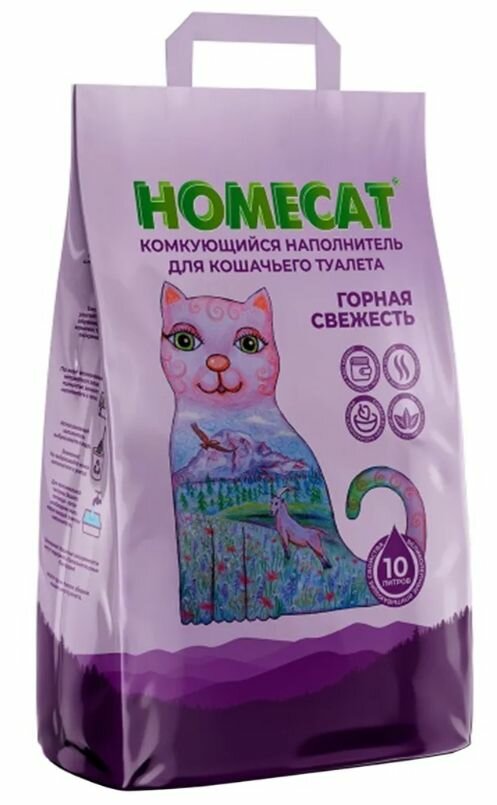 Homecat Комкующийся наполнитель для кошачьих туалетов Горная свежесть, 10 л