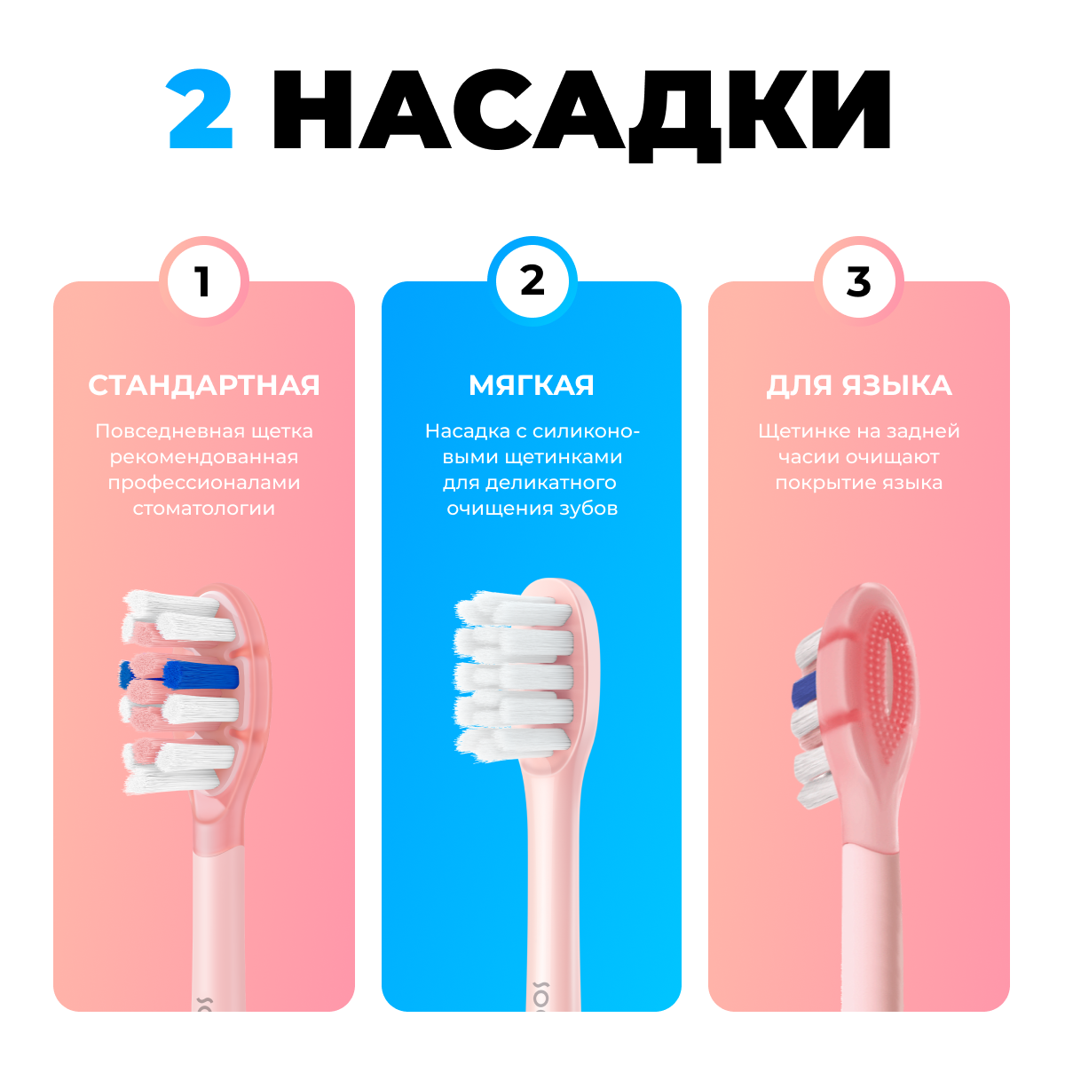 Электрическая зубная щётка Soocas D3 All-Care Sonic Electric Toothbrush Pink 2 насадки в комплекте глобальная версия розовая