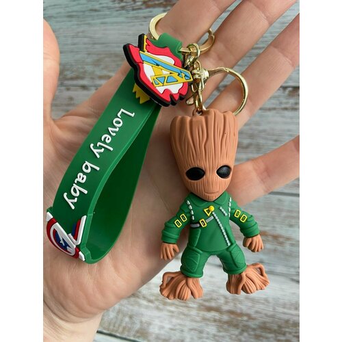 Брелок, зеленый, бежевый