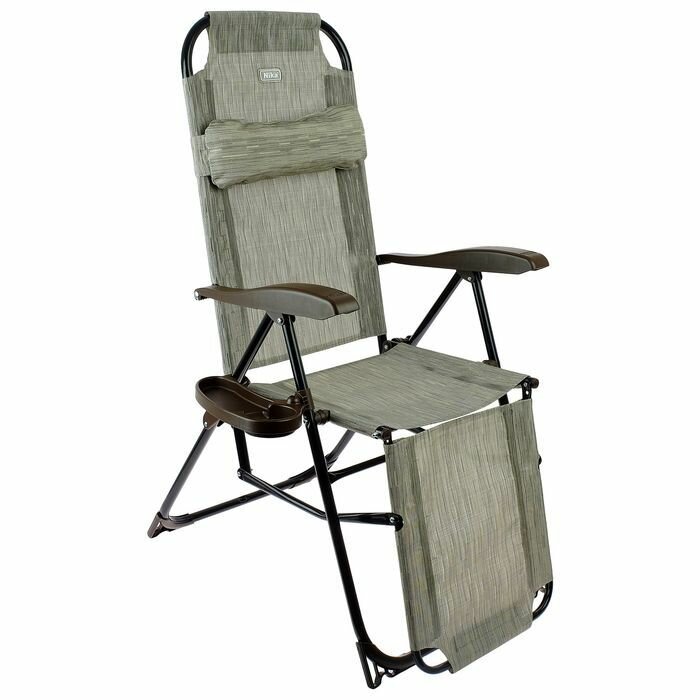 Кресло-шезлонг складное "Ника" с подн. и полкой КШ3/4 бамбук Nika - фото №5